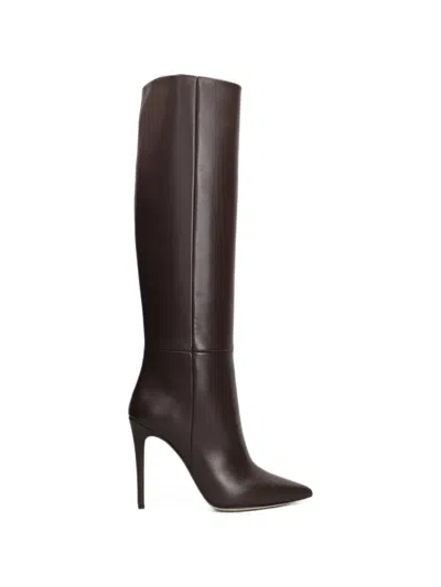 Anna F Pointed-toe Stiletto Knee-high Boots In Brown