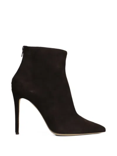 Anna F Pointed-toe Stiletto-heel Ankle Boots In Brown