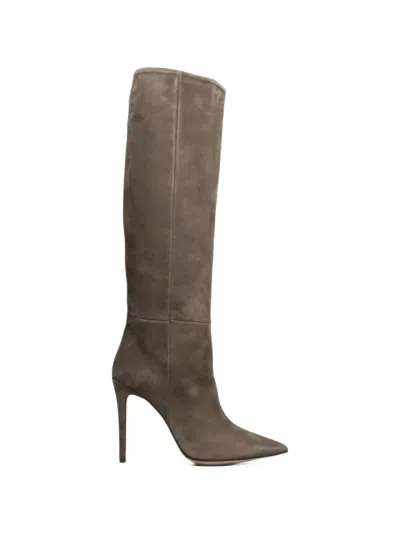 Anna F Pointed-toe Stiletto-heel Boots In Nude