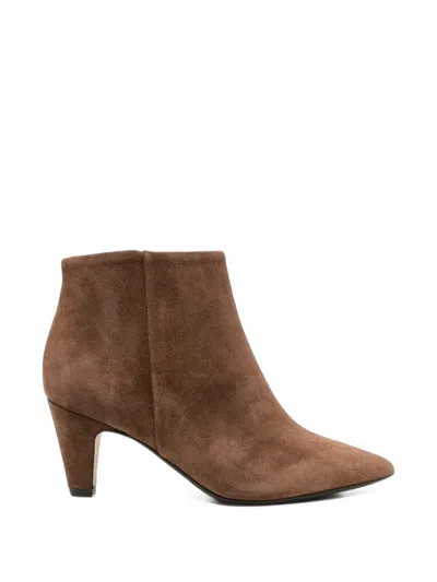 Anna F Pointed-toe Suede Ankle Boots In Multi