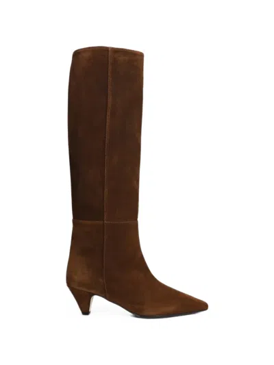 Anna F Pointed-toe Suede Boots In Multi