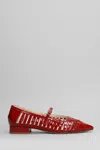 Anna F Cut-out Detail Ballet Flats In Red