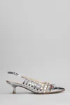 Anna F 40mm Slingback Pumps In Silver