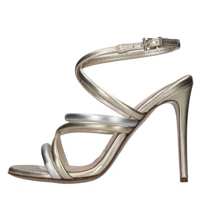 Anna F . Sandals In Oro Metallici E Grigi
