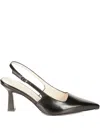 Anna F Soft Black Nappa Pointed Toe Slingback Shoes In Black