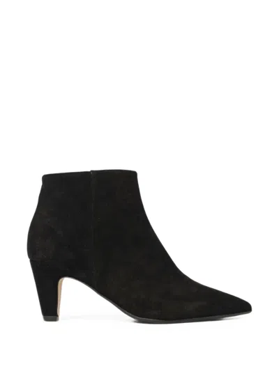 Anna F Suede Pointed-toe Ankle Boots In Black