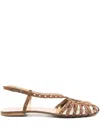 Anna F . Delicate Strappy Sandal With Metallic Accents
