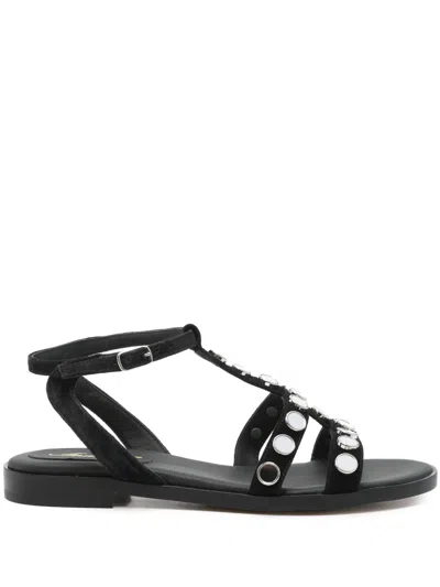 Anna F Suede Sandals In Black