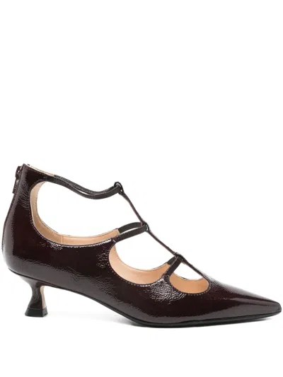 Anna F T-strap Heeled Pumps In Brown