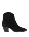 Anna F . Woman Ankle Boots Black Size 11 Soft Leather