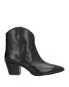Anna F . Woman Ankle Boots Black Size 7 Leather