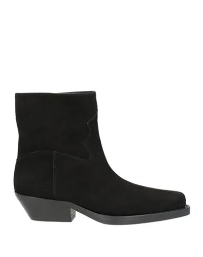 Anna F . Woman Ankle Boots Black Size 7.5 Leather