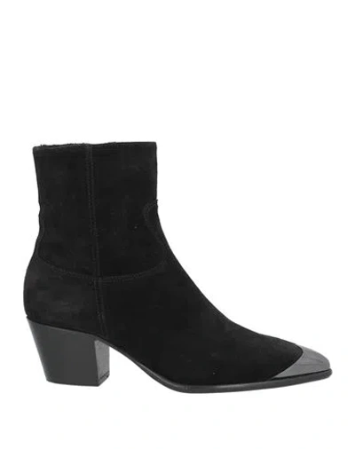Anna F . Woman Ankle Boots Black Size 8 Leather
