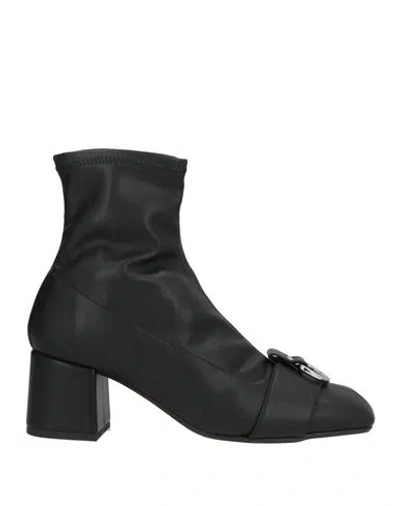 Anna F . Woman Ankle Boots Black Size 8 Synthetic Material In Multi