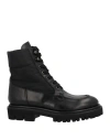 Anna F . Woman Ankle Boots Black Size 9 Leather, Textile Fibers In Black
