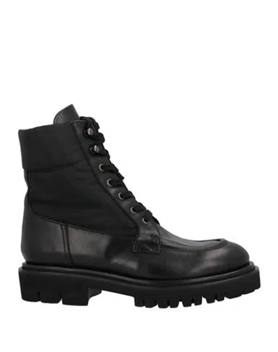 Anna F . Woman Ankle Boots Black Size 9 Leather, Textile Fibers