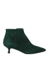 Anna F . Woman Ankle Boots Dark Green Size 6 Leather