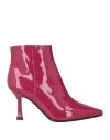 Anna F . Woman Ankle Boots Garnet Size 7 Leather In Red