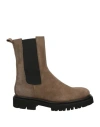 Anna F . Woman Ankle Boots Khaki Size 8 Leather In Beige