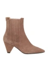 Anna F . Woman Ankle Boots Light Brown Size 8 Leather