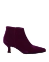 Anna F . Woman Ankle Boots Purple Size 6 Textile Fibers