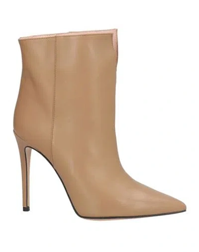 Anna F . Woman Ankle Boots Sand Size 7 Leather In Beige