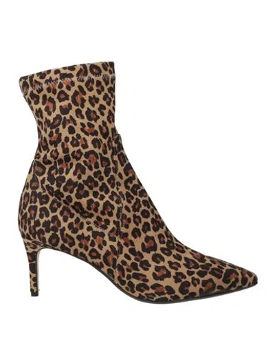 Anna F . Woman Ankle Boots Sand Size 9 Synthetic Material In Beige