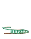 Anna F . Woman Ballet Flats Green Size 11 Soft Leather