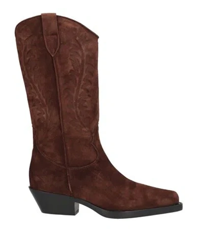 Anna F . Woman Boot Brown Size 6 Leather