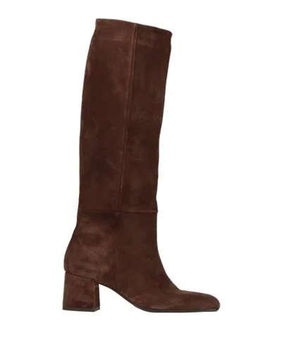 Anna F . Woman Boot Brown Size 8.5 Leather