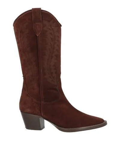 Anna F . Woman Boot Chocolate Brown Size 6 Leather