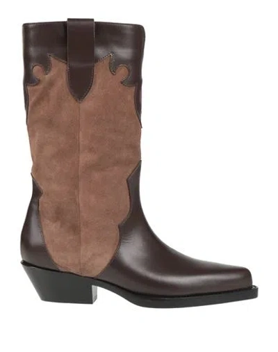 Anna F . Woman Boot Light Brown Size 8 Leather