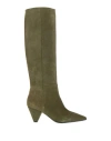Anna F . Woman Boot Military Green Size 10 Leather