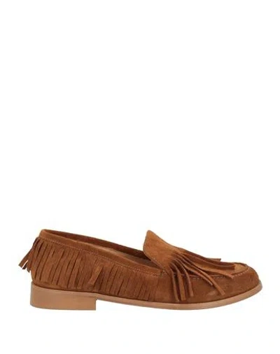 Anna F . Woman Loafers Brown Size 6 Leather