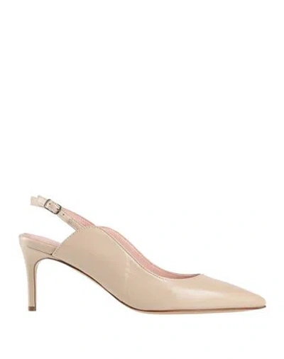 Anna F . Woman Pumps Beige Size 7 Leather