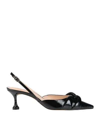 Anna F . Woman Pumps Black Size 4 Leather