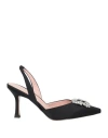Anna F . Woman Pumps Black Size 6 Textile Fibers