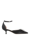 Anna F . Woman Pumps Black Size 6.5 Textile Fibers