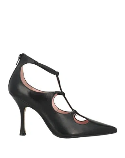 Anna F . Woman Pumps Black Size 9 Leather