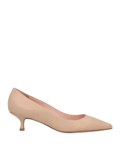 Anna F . Woman Pumps Blush Size 10 Soft Leather In Pink