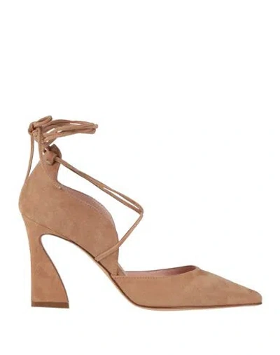 Anna F . Woman Pumps Blush Size 7.5 Leather In Pink