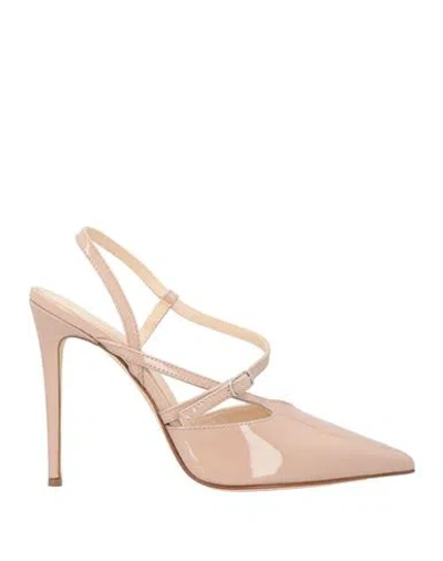 Anna F . Woman Pumps Blush Size 8 Leather In Neutral