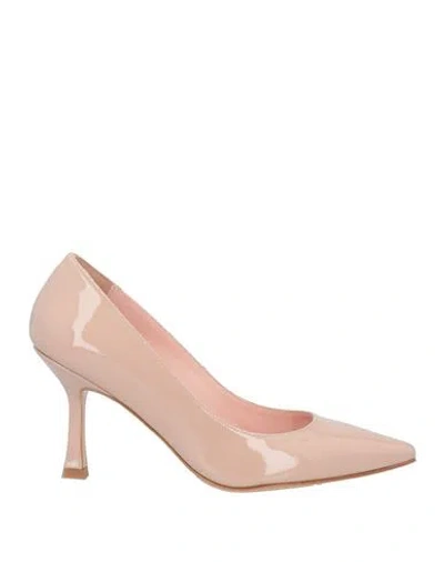 Anna F . Woman Pumps Blush Size 8 Leather In Pink