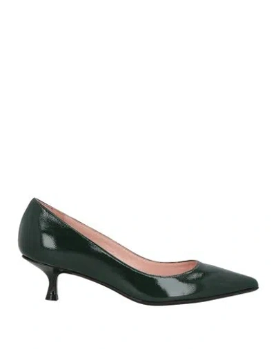 Anna F . Woman Pumps Dark Green Size 7 Leather