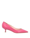 Anna F . Woman Pumps Fuchsia Size 6 Soft Leather In Pink