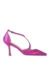 Anna F . Woman Pumps Fuchsia Size 8 Leather In Pink