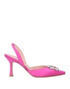 Anna F . Woman Pumps Fuchsia Size 10 Textile Fibers In Pink