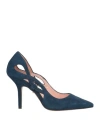 Anna F . Woman Pumps Navy Size 7 Leather