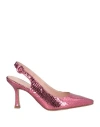 Anna F . Woman Pumps Pink Size 8 Soft Leather
