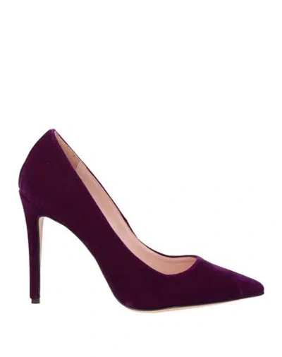 Anna F . Woman Pumps Purple Size 7 Textile Fibers